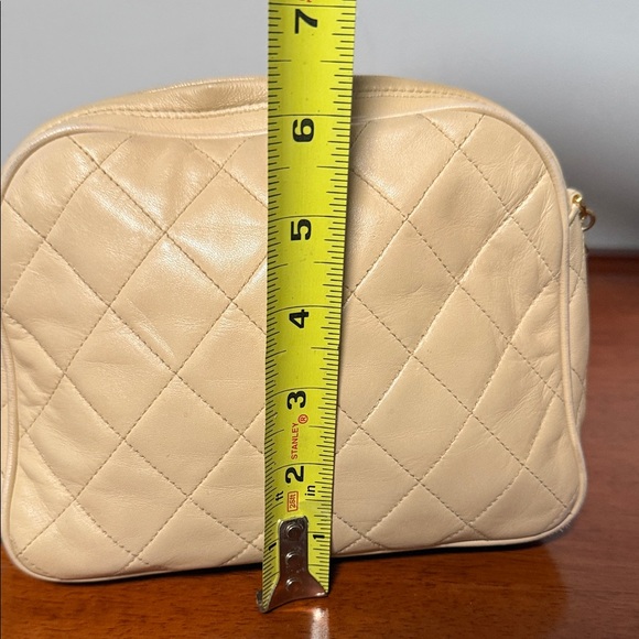 Chanel Beige Quilted Crossbody Bag with Gold Chain - Picture 14 of 15